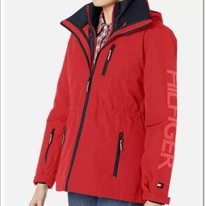 NWT Tommy Hilfiger Women's 3-in-1 Systems Jacket size Large Red and Navy